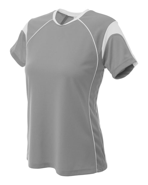 A4 Youth Color Blocked Pullover Top (NG3260), Color 'Gray/White'